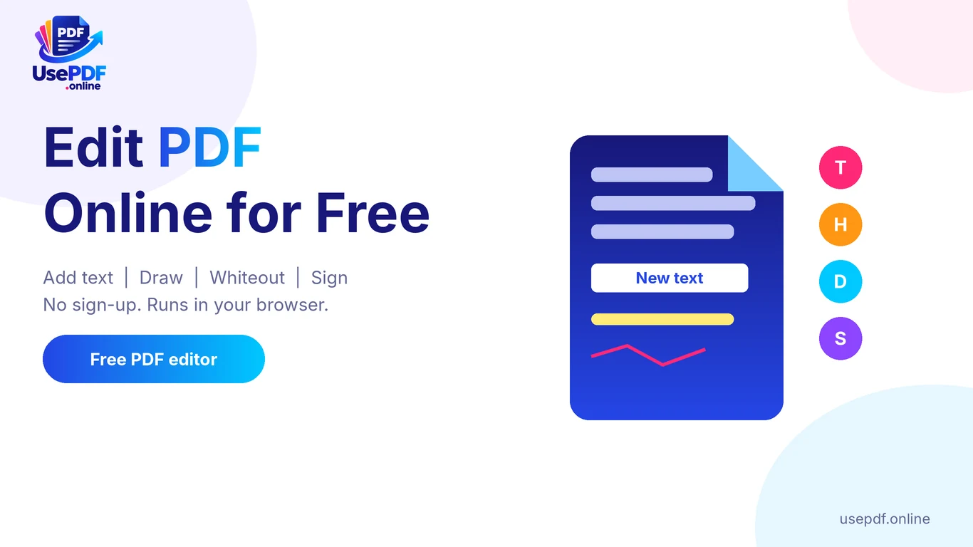 Edit PDF online free with UsePDF: add text, draw and whiteout