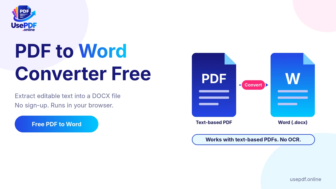 PDF to Word converter free: turn a text-based PDF into an editable DOCX file